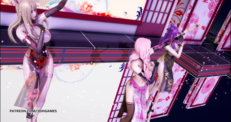 3D-Hentai Games: Tougen Renka - spogliarello Ahri kaisa Seraphine calda danza erotica