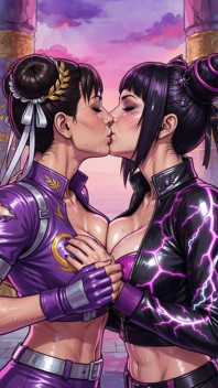 Chun Li and Juri Making Out (ai)