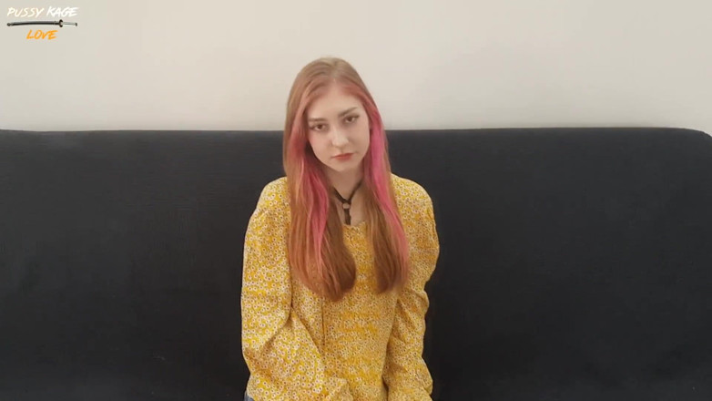 Your Naked Dream: Casting pink haired girl in jeans - hard mouth fuck
