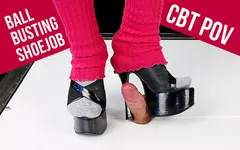 Salto alto e chupada de bolas CBT POV