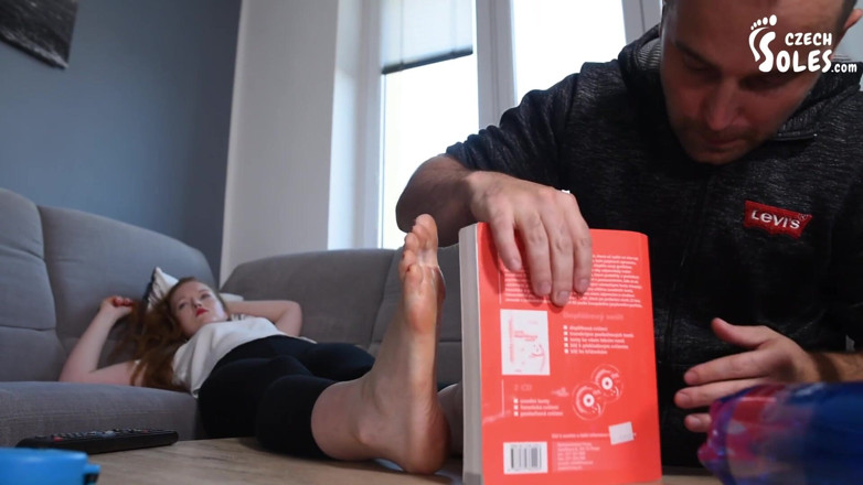 Czech Soles - foot fetish content: Big feet lover measures and compares feet of her wife