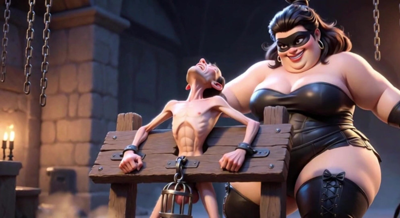 Anime Hentai: Fet dominatrix piskar slavar inburad penis - extrem förnedring