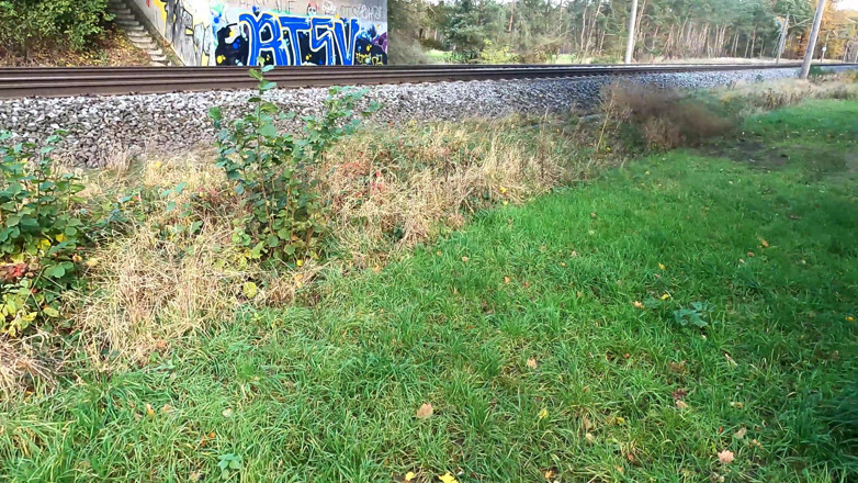 Bouncy Tits Action: Naked Tits on the Railway Line