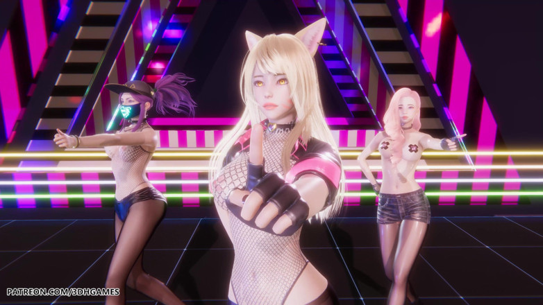 3D-Hentai Games: [mmd] Blackpink - Fischietto Ahri Akali Seraphine Sexy spogliarello danza League...