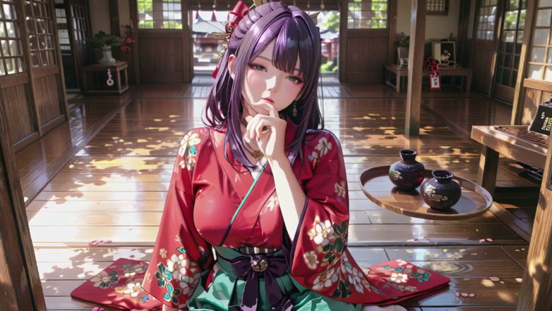 Seraphina Vale: La matinée privée d’une fille en kimono aux cheveux violets !...