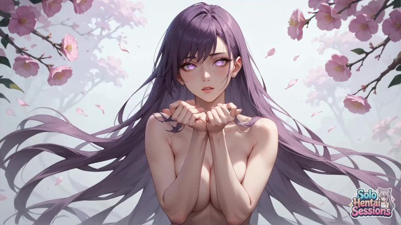 Solo Hentai Sessions: Bohyně s fialovými vlasy sipí ranní kávu v svatyni opálenou...