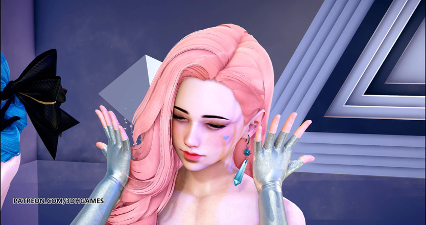 3D-Hentai Games: Rumor Seraphine Gwen Caitlyn sexy naked dance