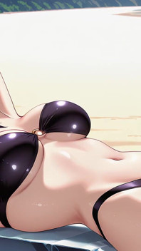 Загоряння Фей Валентайн перетворюється на пляжний секс. Faye Valentine хентай косплей