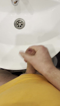 The Guy Masturbates in the Bathroom and, Filming Everything Close-up, and at the End.
