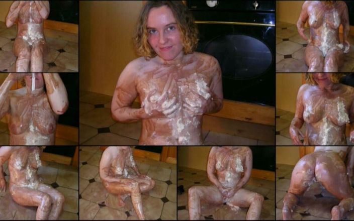Horny vixen: Haley je špinavá nahá s čokoládovou šlehačkou - užívejte si to!