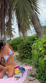 Bikini Fitting and Changing on the Tropical Beach