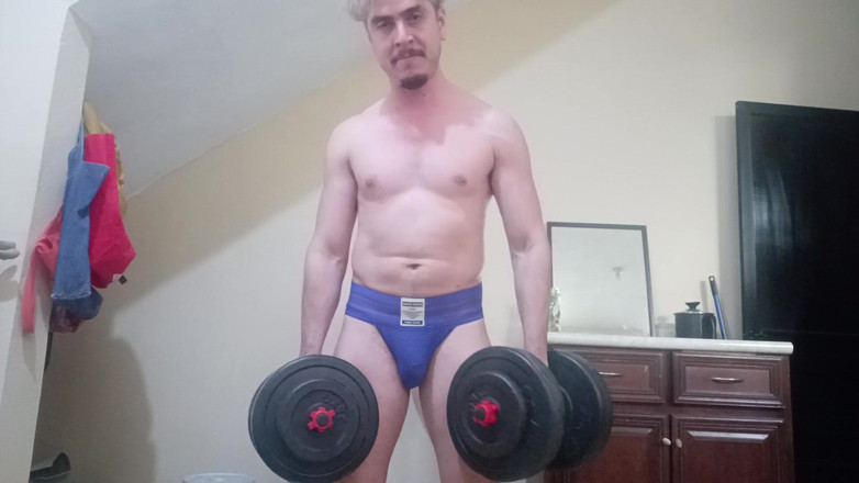 Tabasco Jake: Handsome White Latino Working Out in Jockstrap