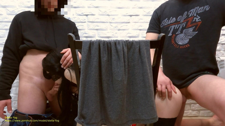 Stella Fog: 2人の男と初めてのセックス 中出しとザーメンをしまくった