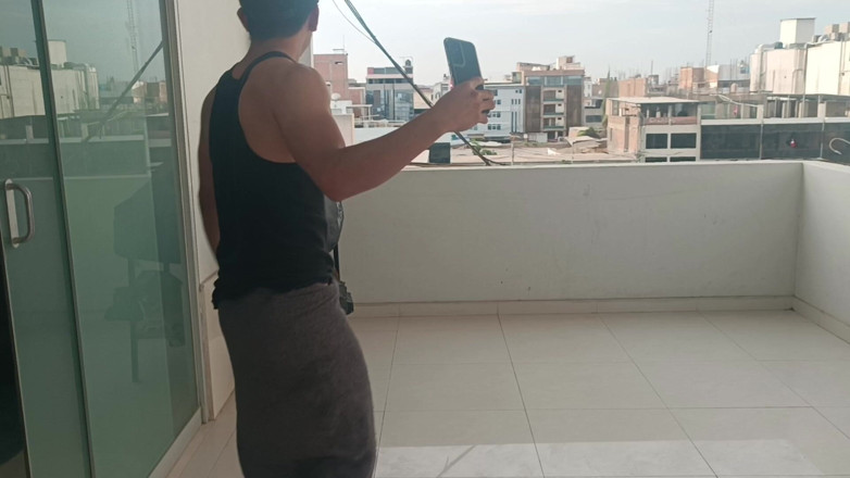 Bare skin man: On the Rooftop