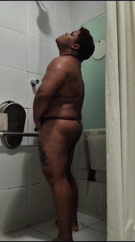 Black Bear Taking a Bath and Cumming in a Hospital Bathroom