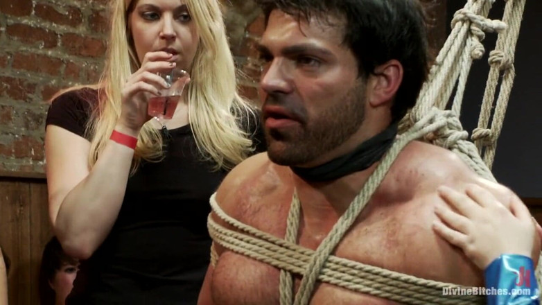 Divine Bitches by Kink: Male stripper punished by 40 women