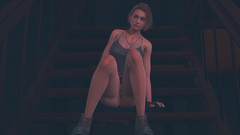 Waifu club 3D: Jill Valentine在楼梯上自慰