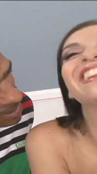 Sexy pierced brunette banged hard by a big black cock