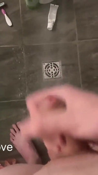 College Boy Jerking and Cumshot in the Shower