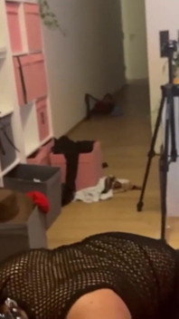 Two Insatiable Dominas Drain Their Submissive Slave