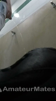 Amateur Str8 Boy Caught Peeing at Public Toilet Urinal