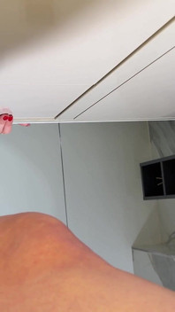 See Through Skirt and Red Thong She Takes off Turns Into a Seduction Point in the Bathroom with Long Legs Secretary