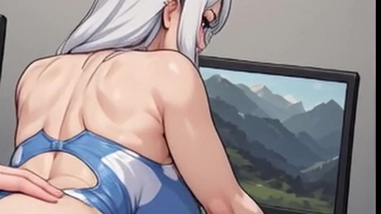 Aiwaifuloops: 와이푸 아마추어 십대 POV 사무실 수영복 애타게 &amp; 클로즈업 보스 오럴(1m 애타게)