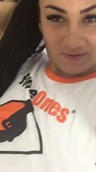 Huge Tits Babe Helen Star Selfie Making and Bouncing Boobs