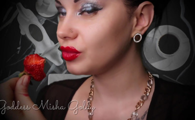 Goddess Misha Goldy: Rayuan lipsberry! Pemujaan, ngocok kontol dan muncrat! JOI