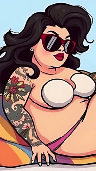 Sexy tatuada arte bikini chicas