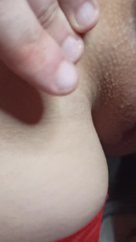 Cum dripping from housewife's wet pussy