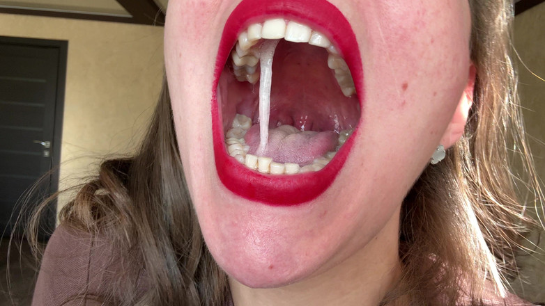 Hottie goddess: Uvula Spit Close-up POV