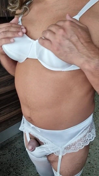 섹시한 백인 신부 란제리