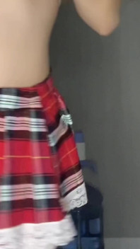 18 Year Old Schoolgirl Dances and Fucks Herself with a Rubber Dildo