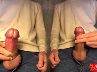 Paradox Prado: Twee stiefbroers hun onbesneden grote pikken op camera - dubbele video