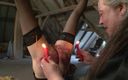 Absolute BDSM films - The original: Humiliating old and young red ass wax play in hanging...