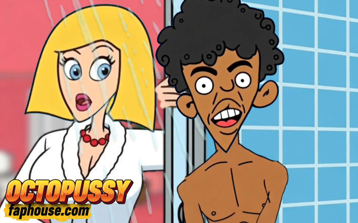 Octopussy Lovers Club: 섹스에 굶주린 새엄마는 샤워 중 배다른 아들과 합류합니다. 만화