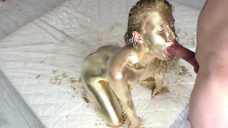 Laloka4you: Beautiful Golden Body Art and Gentle Sex with a Golden-skinned...