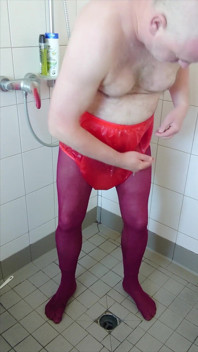 Incontinență Distracție în ciorapi sexy și pantaloni de cauciuc