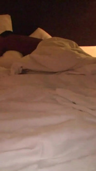 Brunette babe with small tits gets fucked in the bed