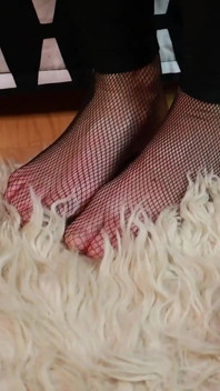 Sexy Pink Pumps with Black Fishnets and Leggings - Foot Teasing