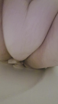 Big Girl Using Dildo on the Wall