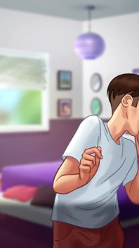 Adegan blowjob dengan pancutan mani - Summertime Saga