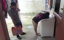 Casalpimenta: Verheiratete hausfrau zahlt waschmaschinentechniker mit ihrem arsch, während cuckold-ehemann weg...