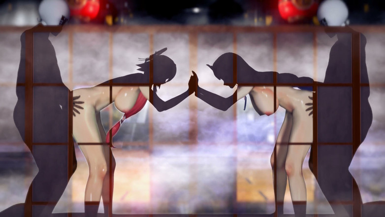 NSFWOtaku: 原神 - 八重巫女と雷電将軍 日本の乱交セックス - 3D変態アニメーション