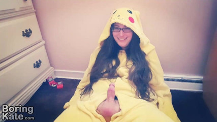 Boring Kate: Fapping in my pikachu kigurumi