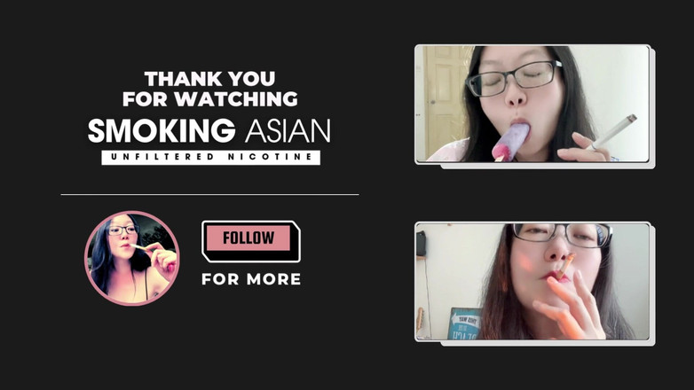 Smoking Asian: Asiatică care fumează pe întuneric: filtru murdar de țigară cu nicotină Sfain...