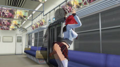 H3DC: Studentă roșcată hentai 3D este futută în cur într-o mașină de tren