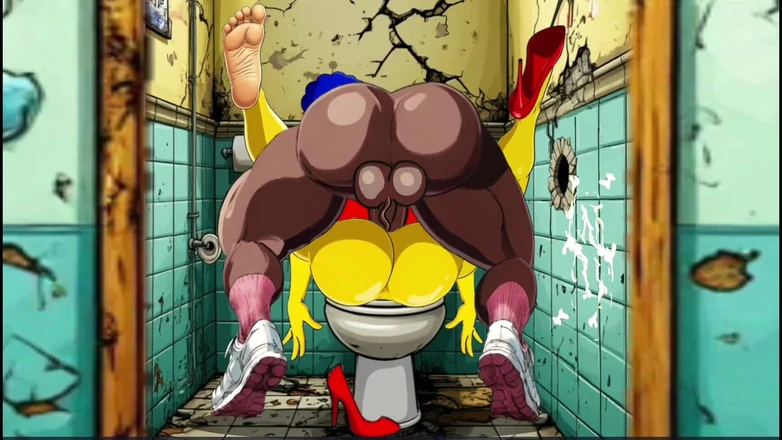 Octopussy Lovers Club: Married Housewife Gets Fucked in a Dirty Toilet. Cartoon Parody