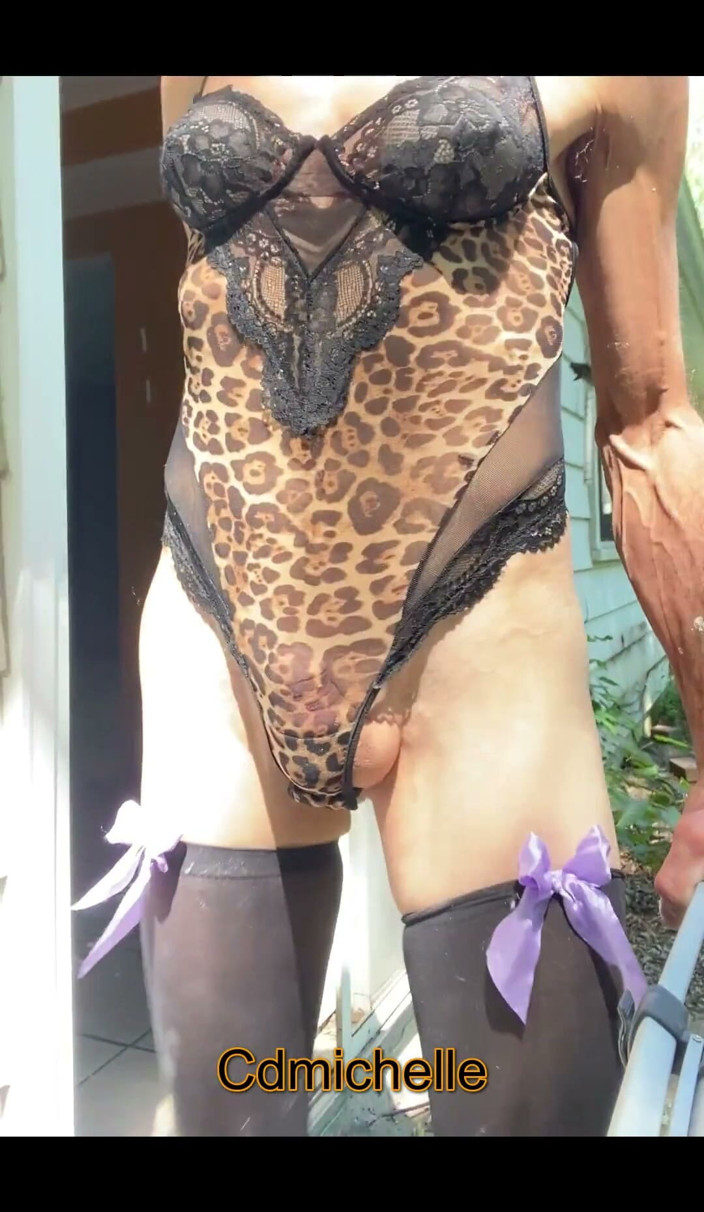 Cd Michelle lingerie: Cdmichelle at Work Dressing Walking Around the House Then Outside